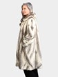 Woman's Natural Black Cross Mink Fur 7/8 Coat