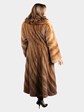 Woman's Natural Lunaraine Female Mink Fur Coat with Directional Design