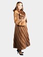 Woman's Natural Lunaraine Female Mink Fur Coat with Directional Design