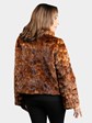 Woman's Dyed Whiskey Semi Sheared Sculptured Mink Fur Bolero Jacket