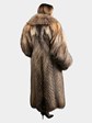 Woman's Natural Tanuki Fur Coat