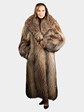 Woman's Natural Tanuki Fur Coat