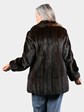 Woman's Natural Deep Mahogany Female Mink Fur Jacket with Large Sable Collar