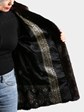 Woman's Natural Deep Mahogany Female Mink Fur Jacket with Large Sable Collar