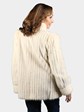 Woman's Natural Tourmaline Cord Cut Mink Fur Jacket