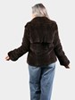Woman's Dyed Brown Sheared Mink Fur Jacket