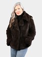 Woman's Dyed Brown Sheared Mink Fur Jacket