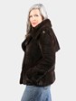 Woman's Dyed Brown Sheared Mink Fur Jacket