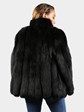 Woman's Dyed Black Fox Fur Jacket