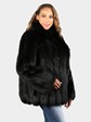 Woman's Dyed Black Fox Fur Jacket