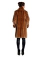 Womens Reversible Light Brown Sheared Mink Fur Coat