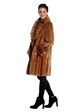 Womens Reversible Light Brown Sheared Mink Fur Coat