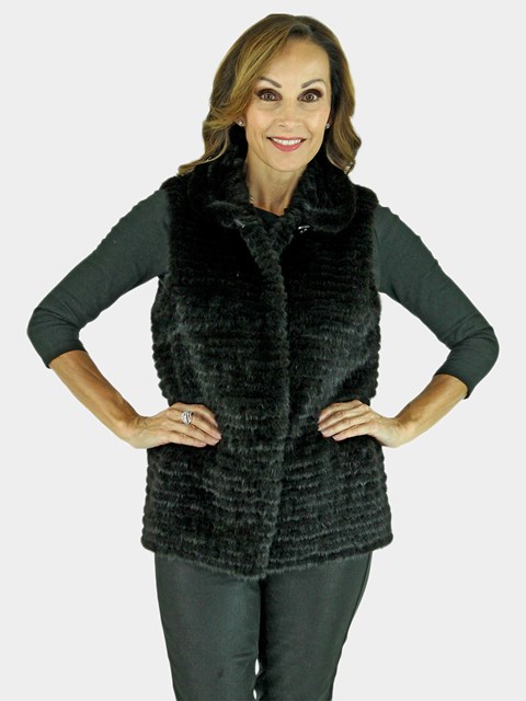 New Gorski Woman's Black Mink Fur Vest