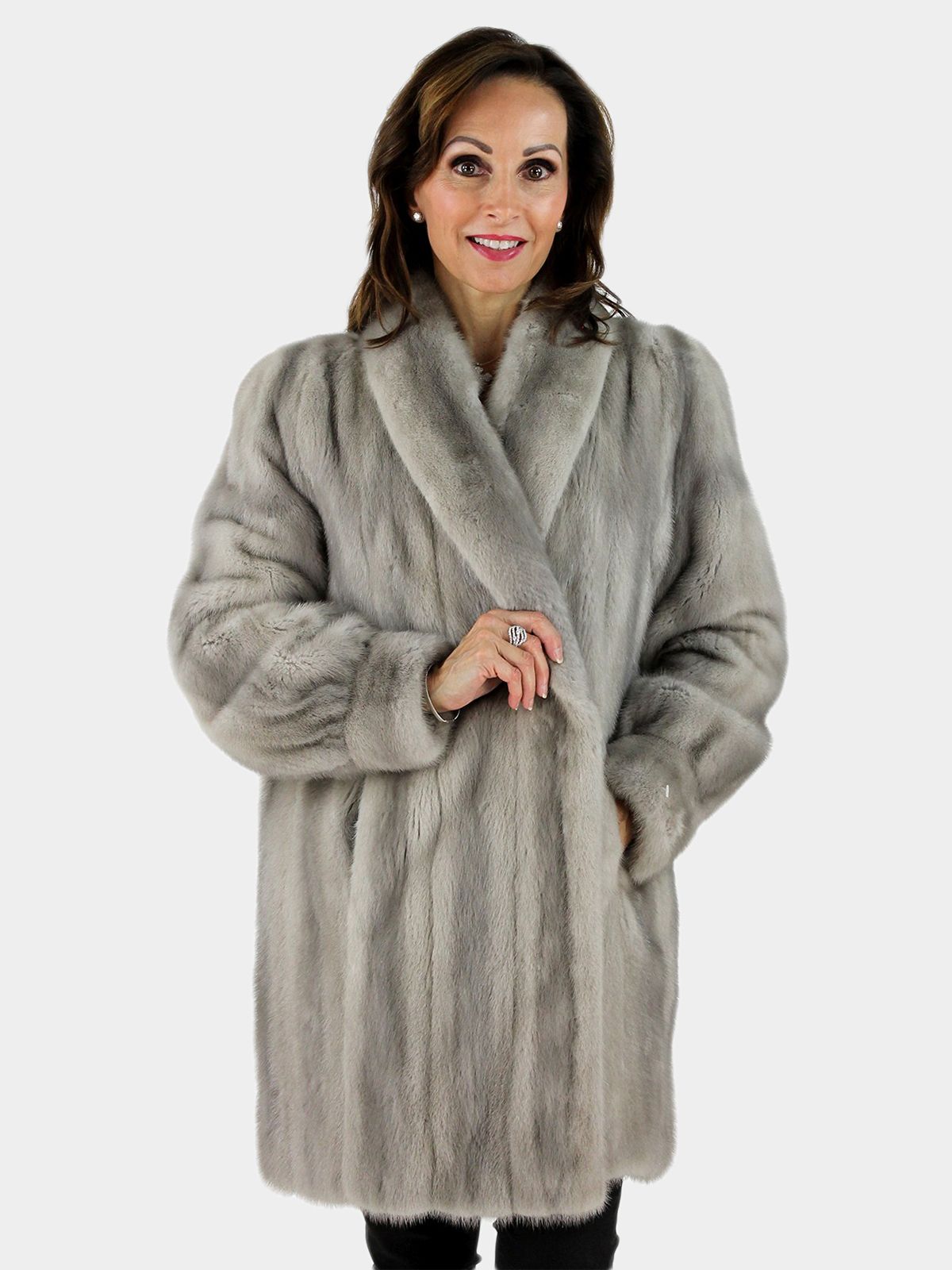 Women s Blue Iris Mink Fur Stroller Large Estate Furs