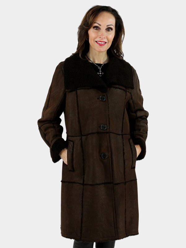 Woman's Christ Brown Shearling Lamb Stroller