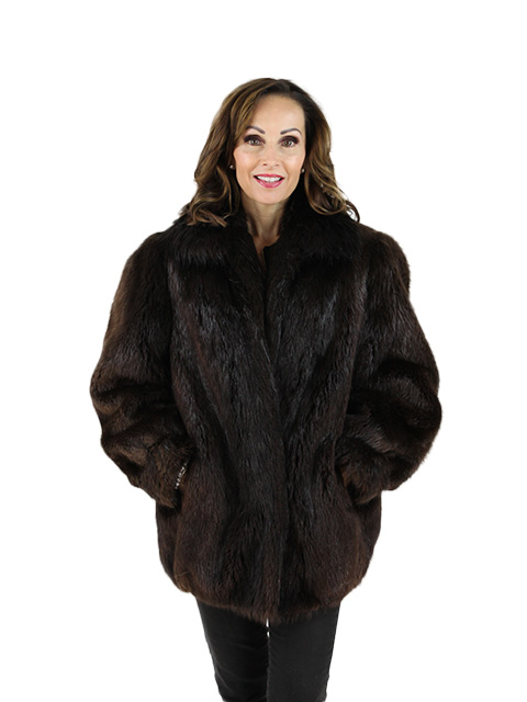 long hair beaver fur jacket women 39 s large 34120 images for cleaning business