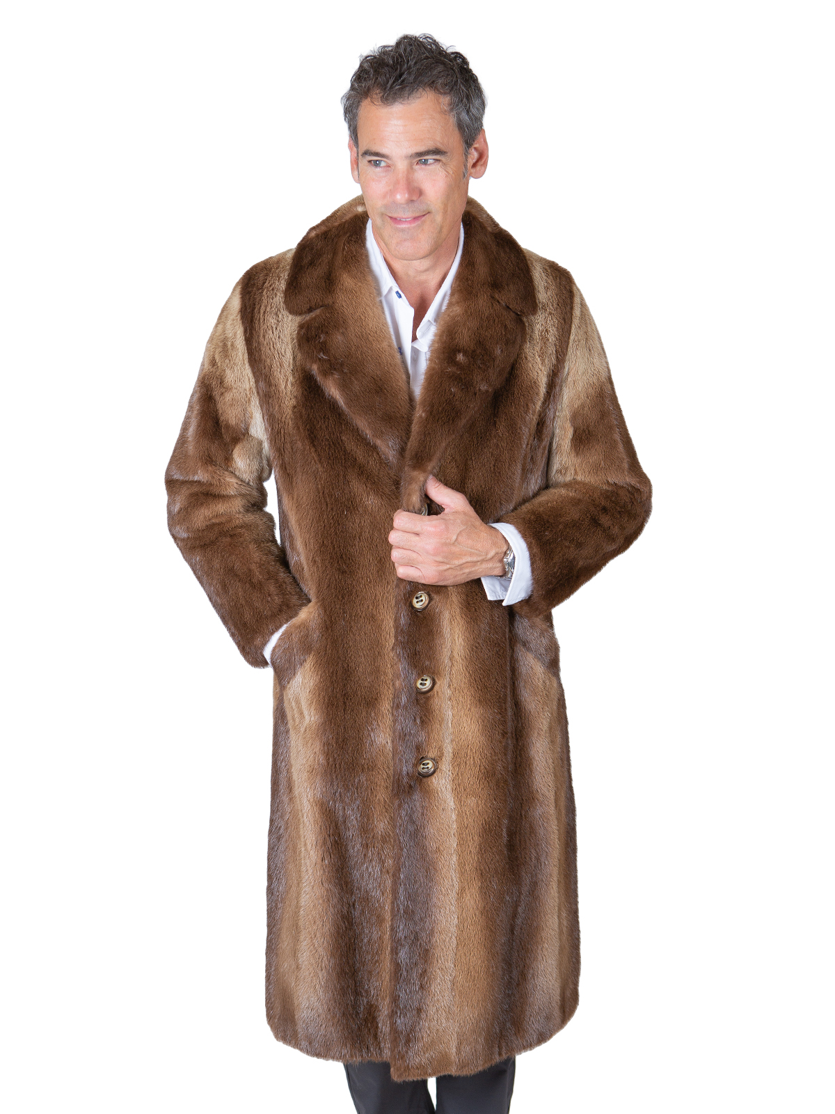 Men's Natural Otter Fur Coat