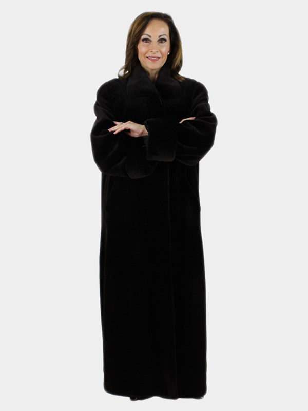 Woman's Very Dark Brown Sheared Mink Fur Coat