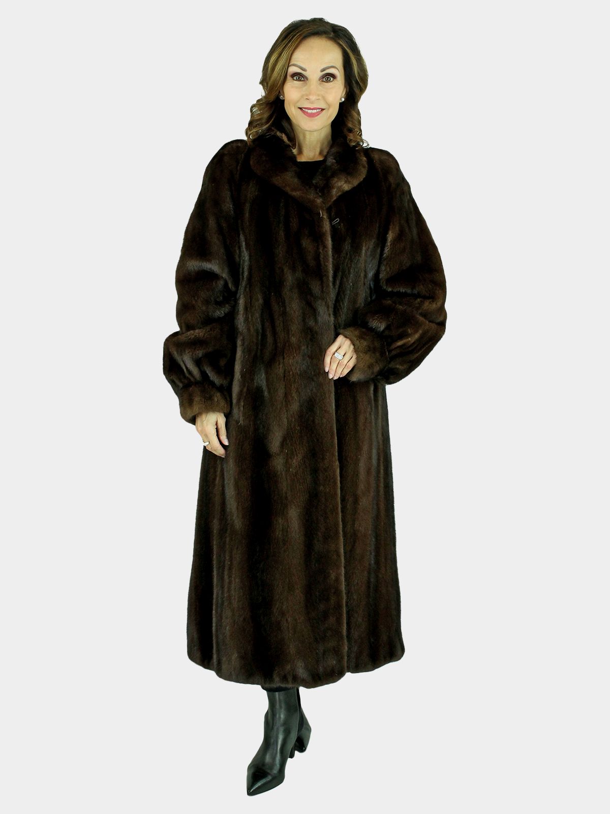 VINTAGE Mink Fur Coat Mahogany Full Length - Chelsea Vintage Couture