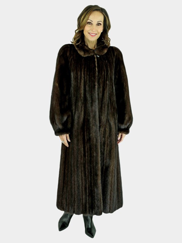 Woman's Mahogany Female Mink Fur Coat