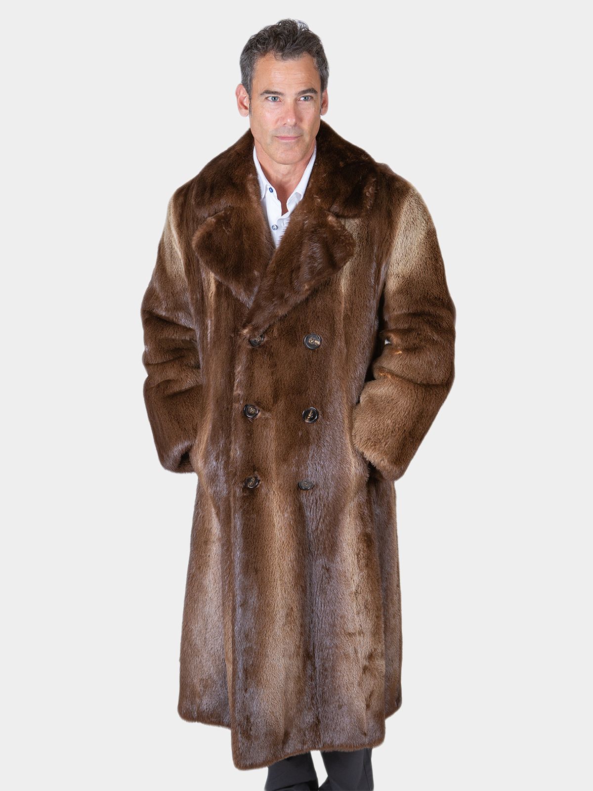 Men's Double Breasted Otter Fur Coat