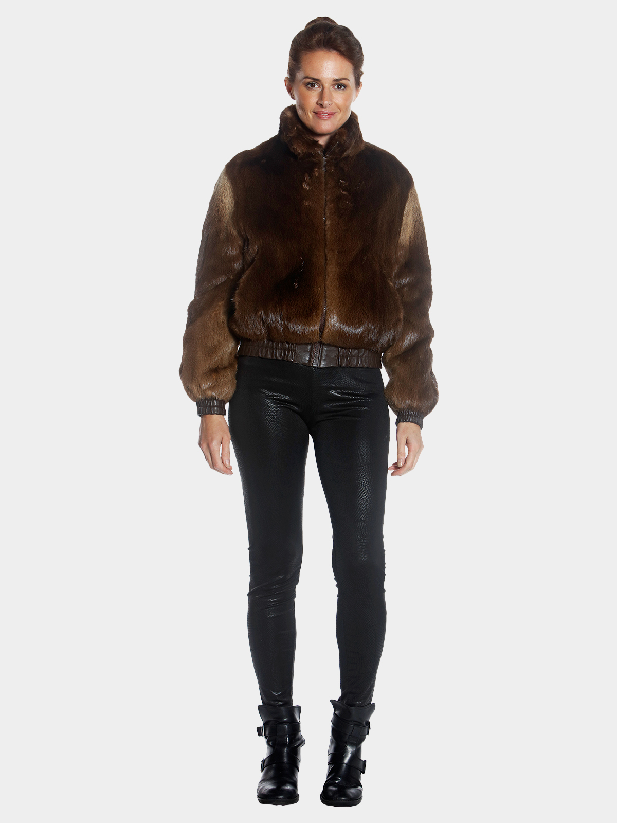 Brown Long Hair Otter Fur Jacket (Women's Medium) | Estate Furs