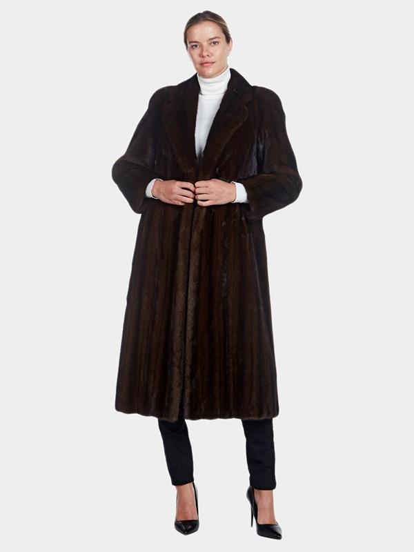 Woman's Mahogany Mink Fur  Coat