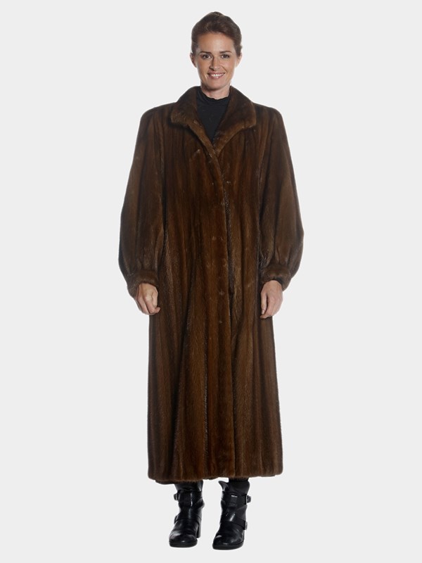 Woman's Full Length Demi Buff Female Mink Fur Coat