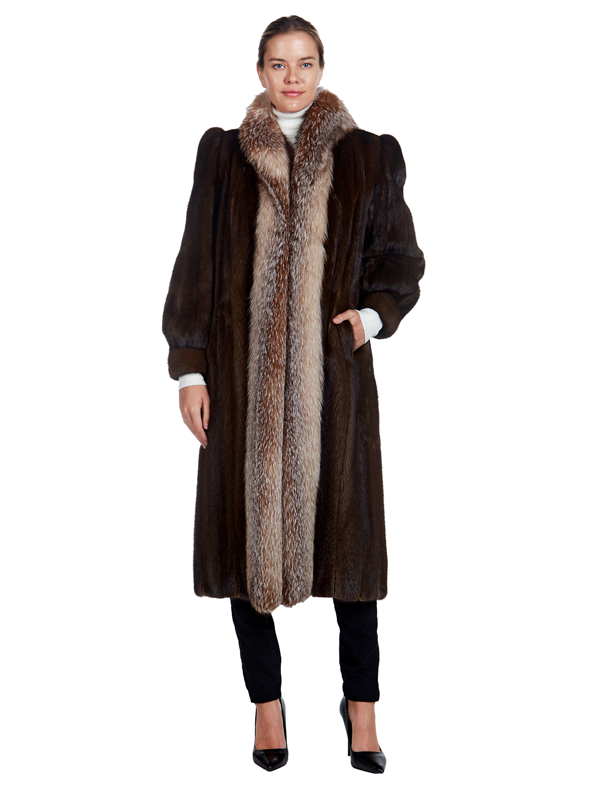 Mahogany Mink Fur Coat - Women's Fur Coat - Large | Estate Furs