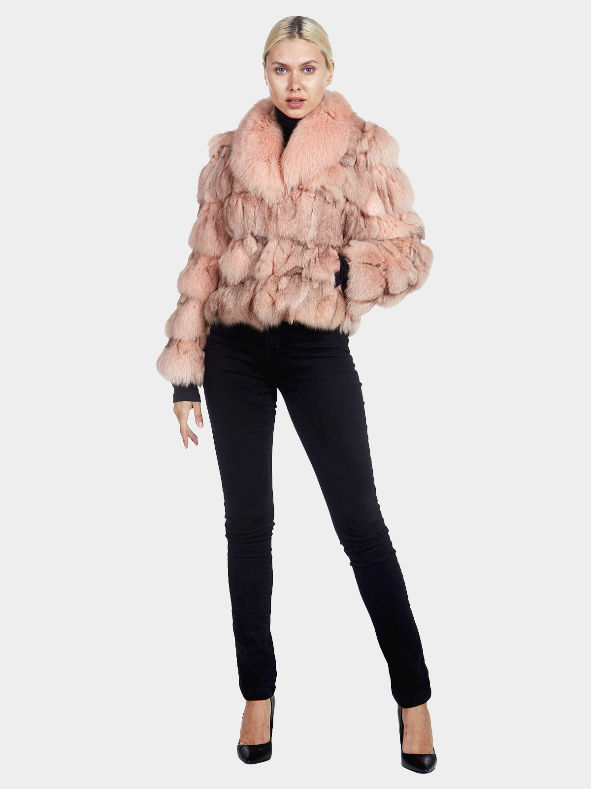 Huaguo Jinhuli Pink Dyed Fox Fur Jacket | Estate Furs