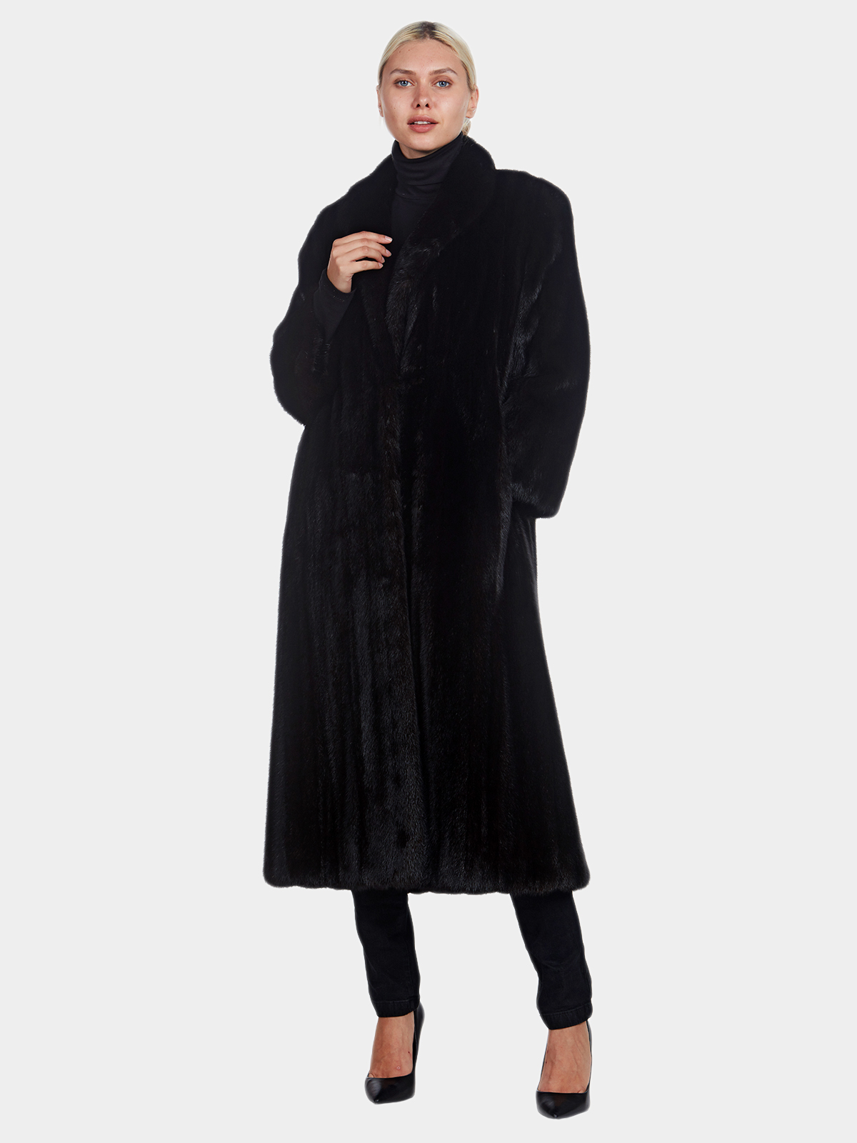 Dittrich Full Length Ranch Mink Fur Coat Estate Furs