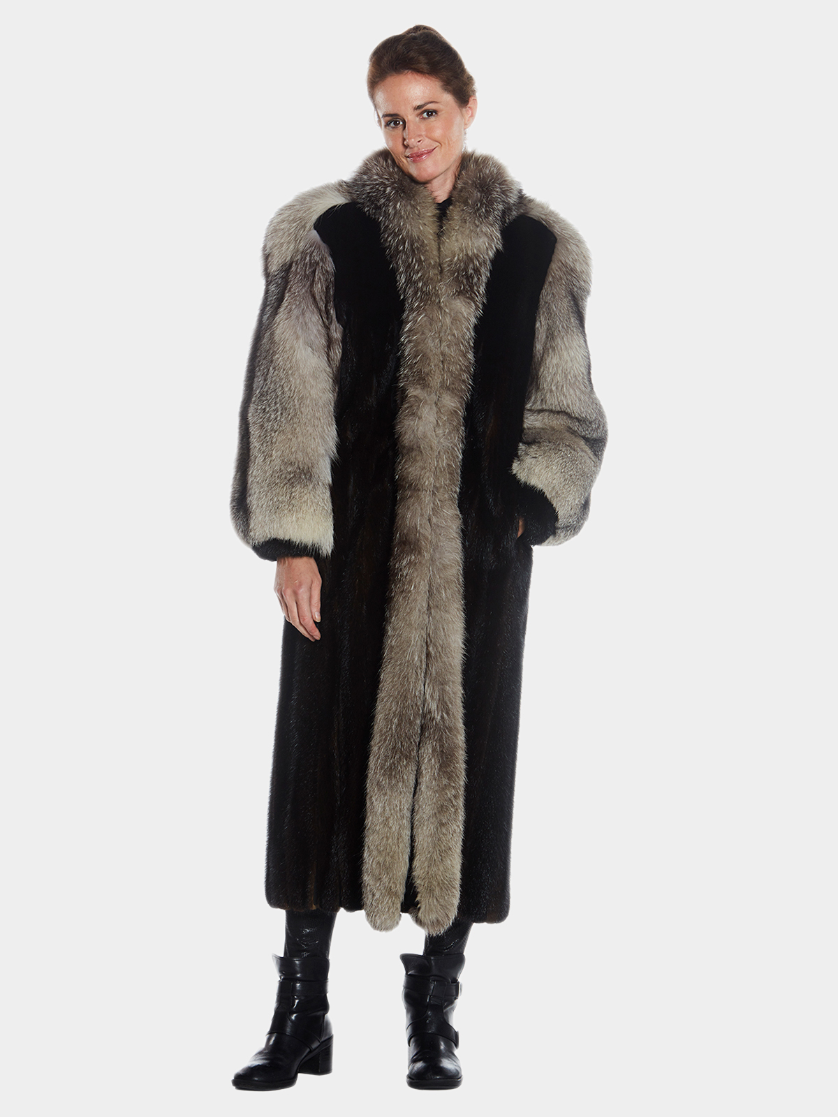 Women's Sectioned Ranch Mink Fur Coat