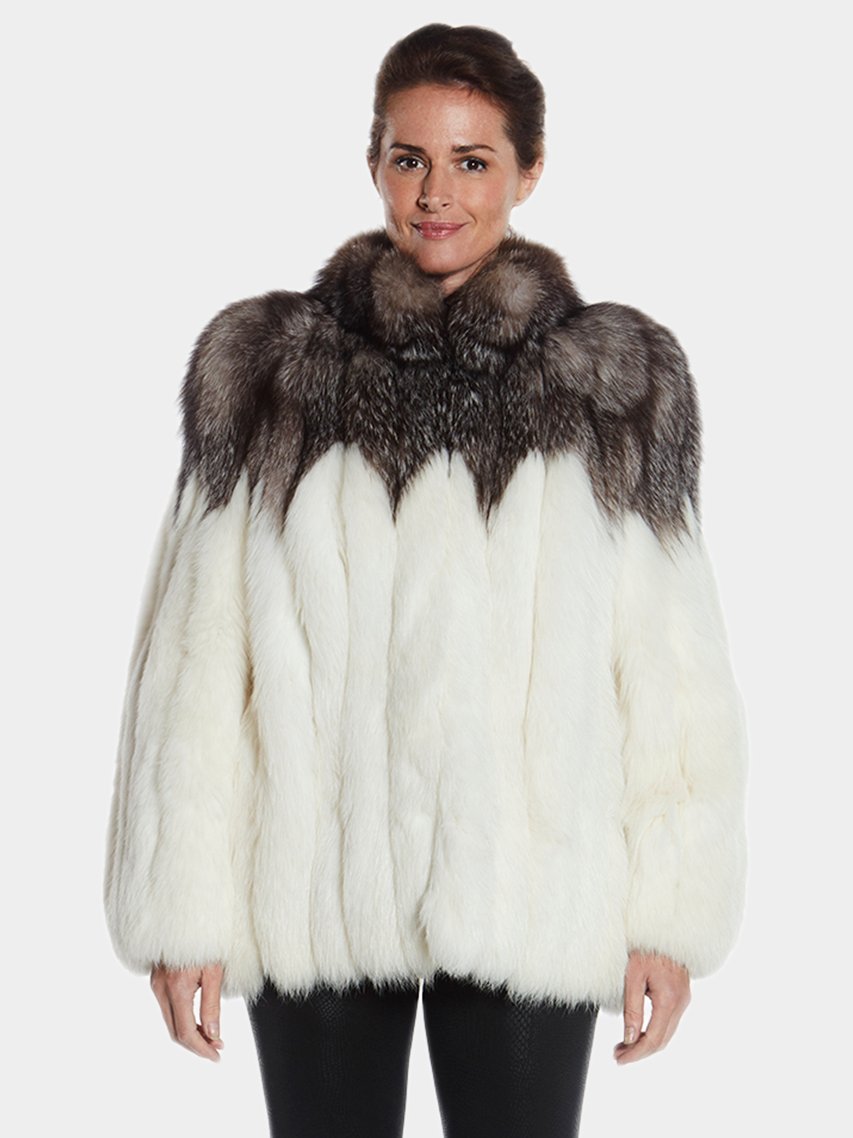 Luxury Silver Fox Fur Jacket for Women