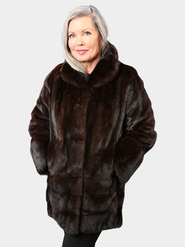 Woman's Dark Mahogany Mink Fur Jacket
