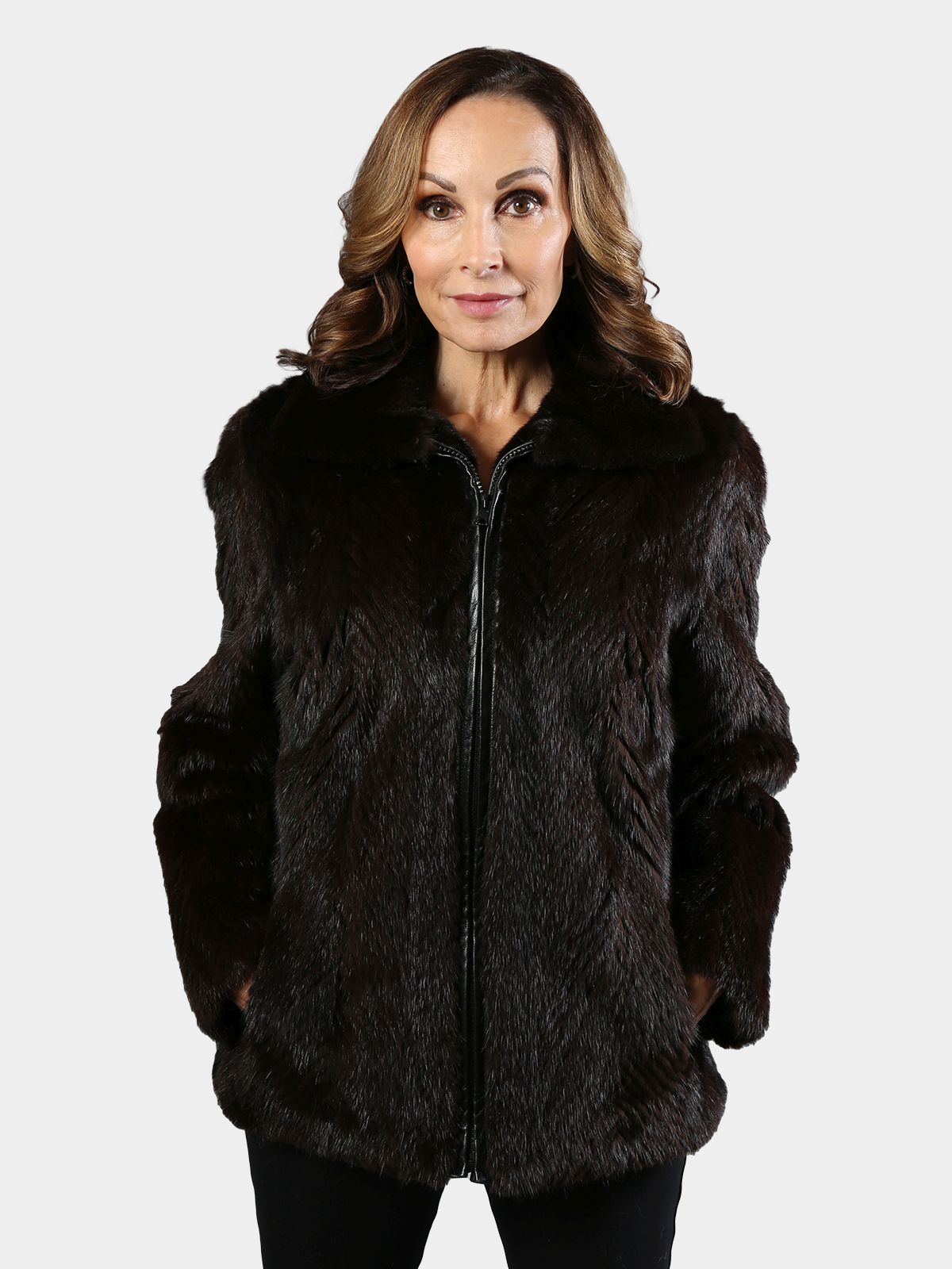 Chevron fur deals jacket
