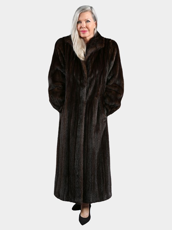 Woman's Mahogany Female Mink Fur Coat