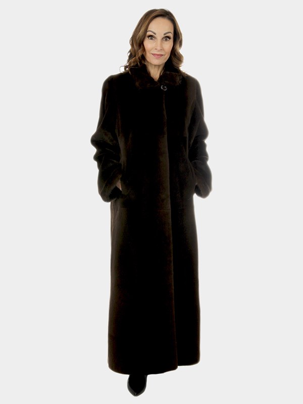 Woman's Brown Sheared Mink Fur Coat