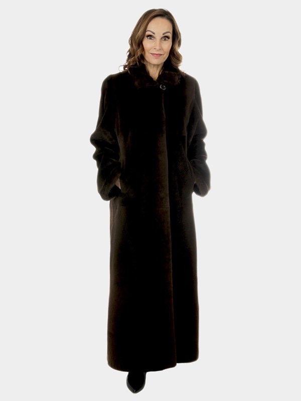 Whiskey Semi Sheared Mink Fur 7/8 Coat