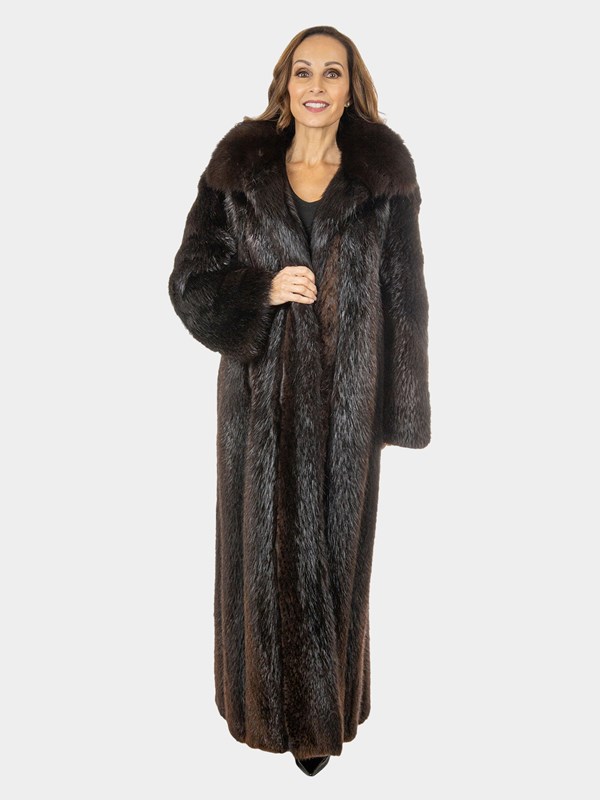 Women's Deep Brown Beaver Fur Coat