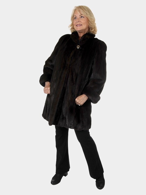 Woman's Dark Mahogany Female Mink Fur Stroller