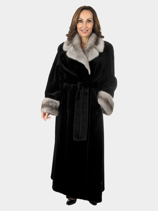 Woman's Black Sheared Mink Fur Coat