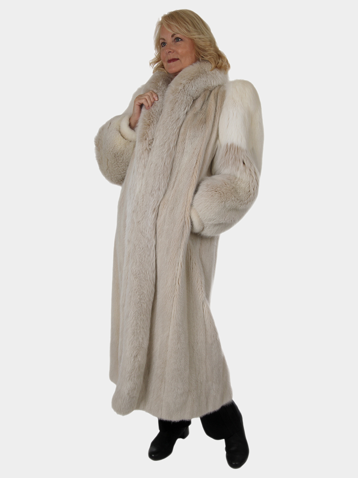 Monogram Shearling Coat - Luxury Grey