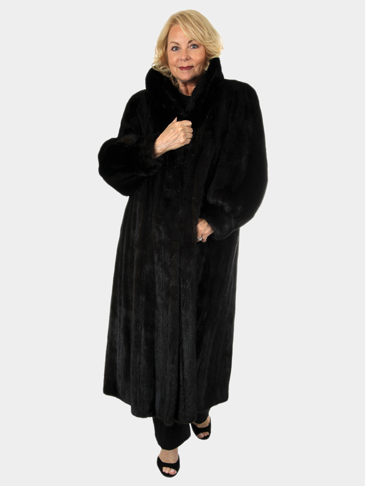 Monogram Mink Hooded Wrap Coat - Women - Ready-to-Wear