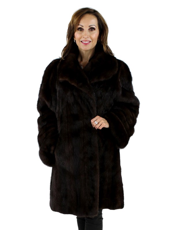 Mink Fur Coat - Women's XLarge (22) - Mahogany | Estate Furs
