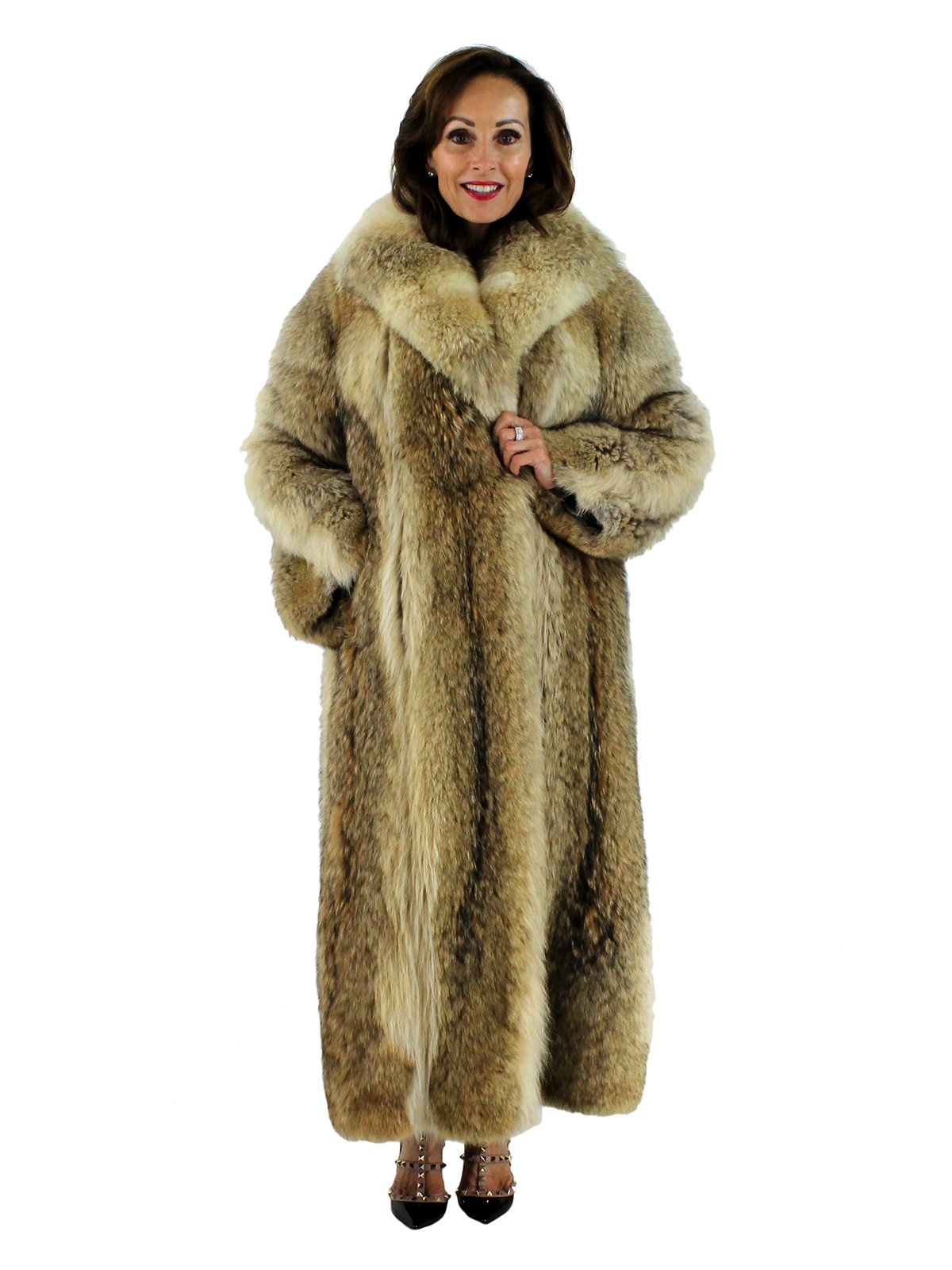 tan fur coat womens