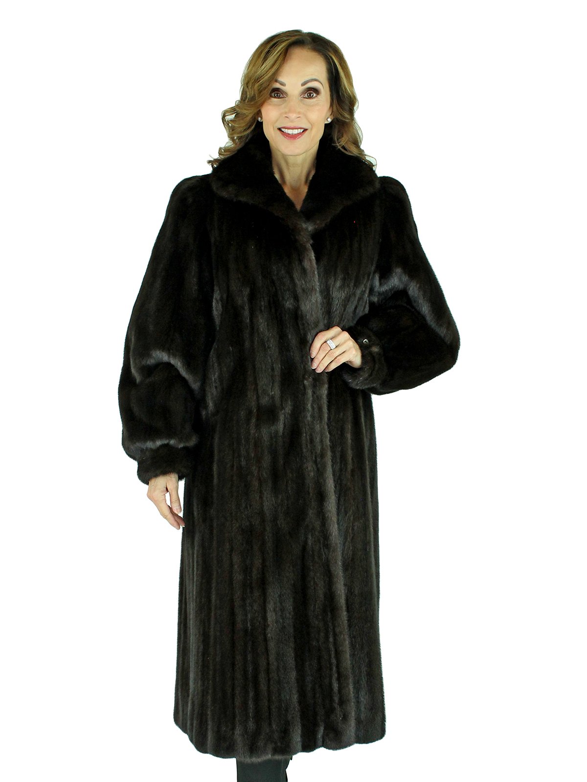 Dark Ranch Black Mink Fur Coat Jacket M No Monogram Unique Design