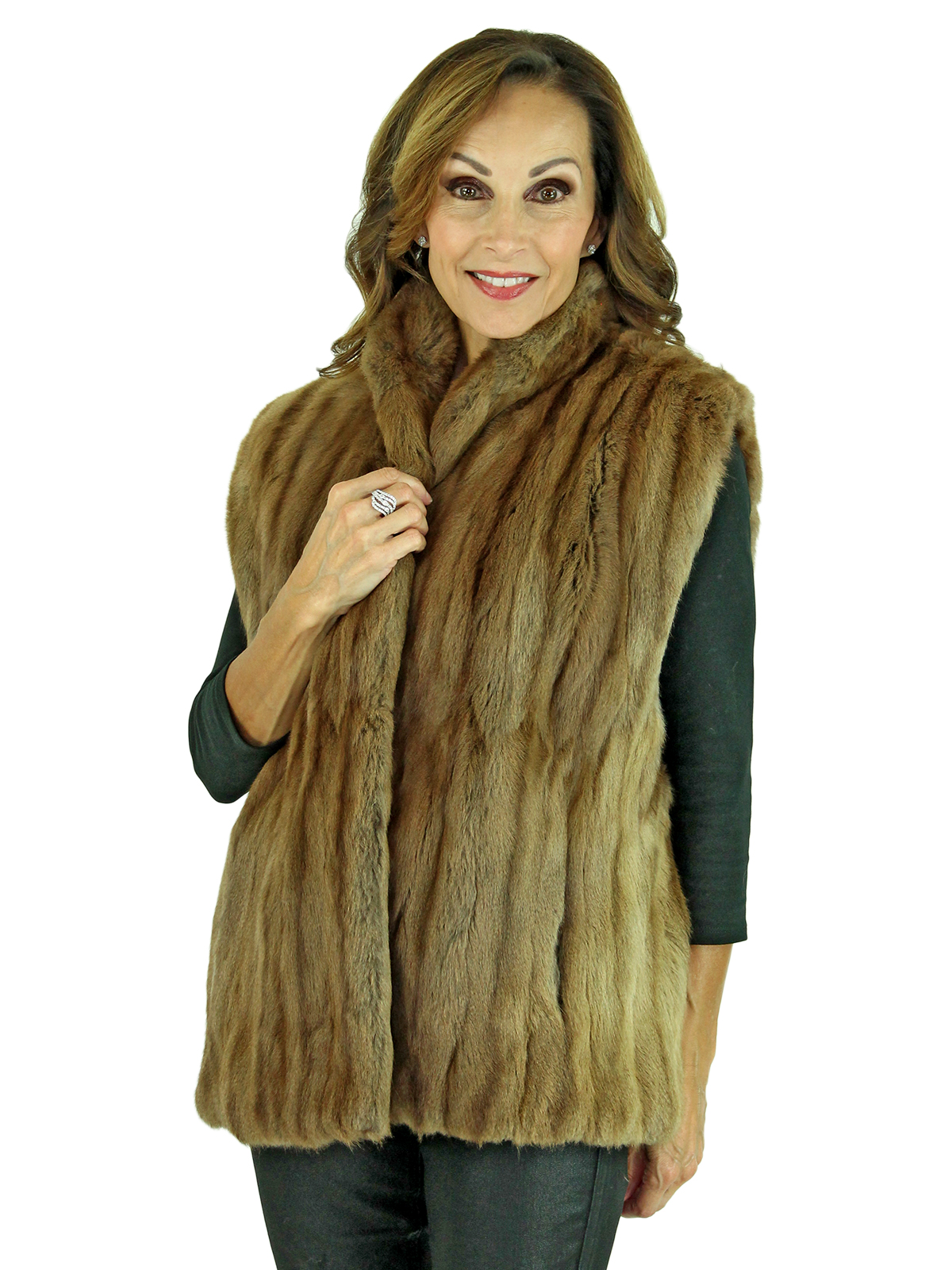 Vintage fur vest sale