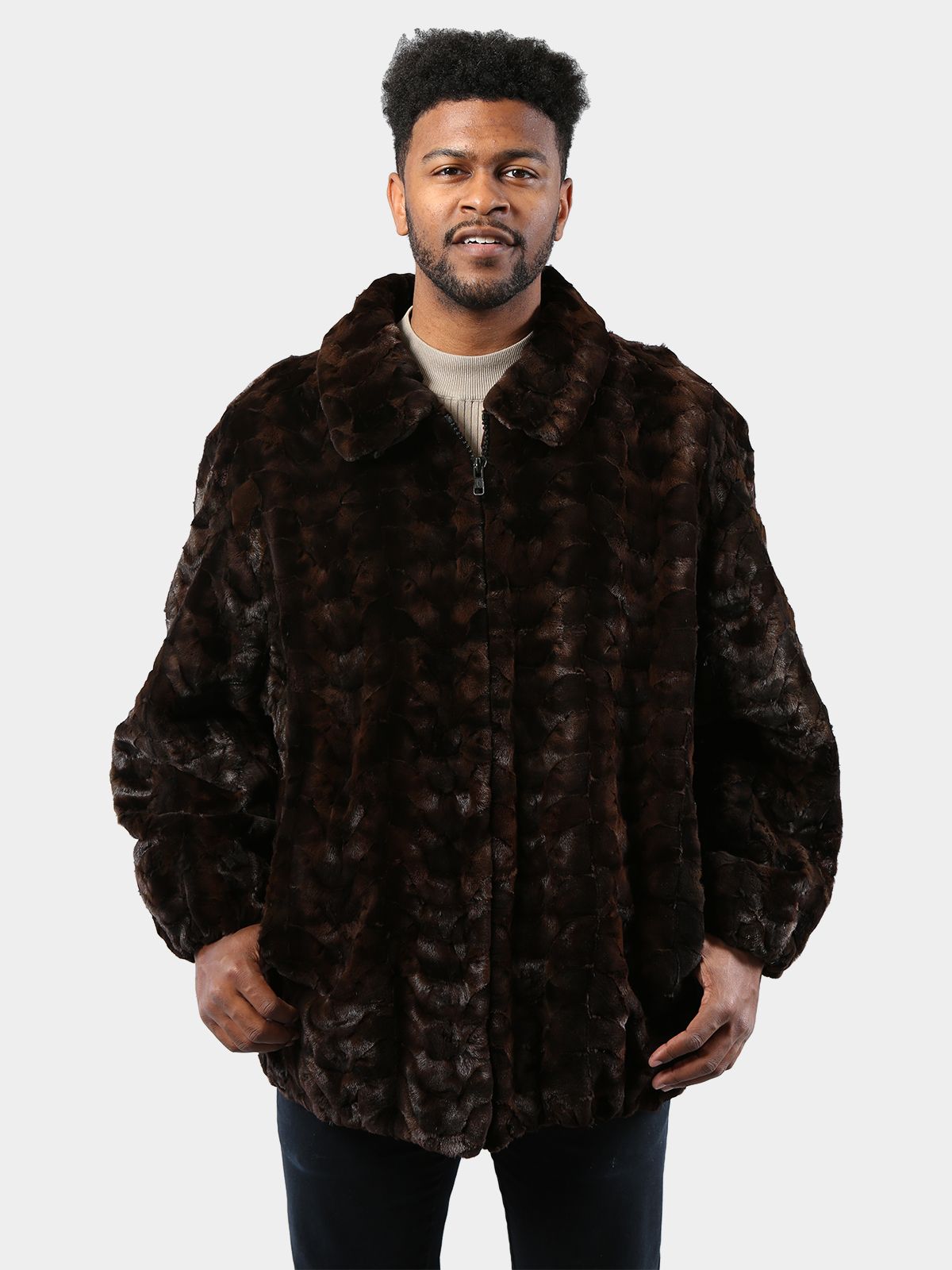 Mens mink fur coat and jacket