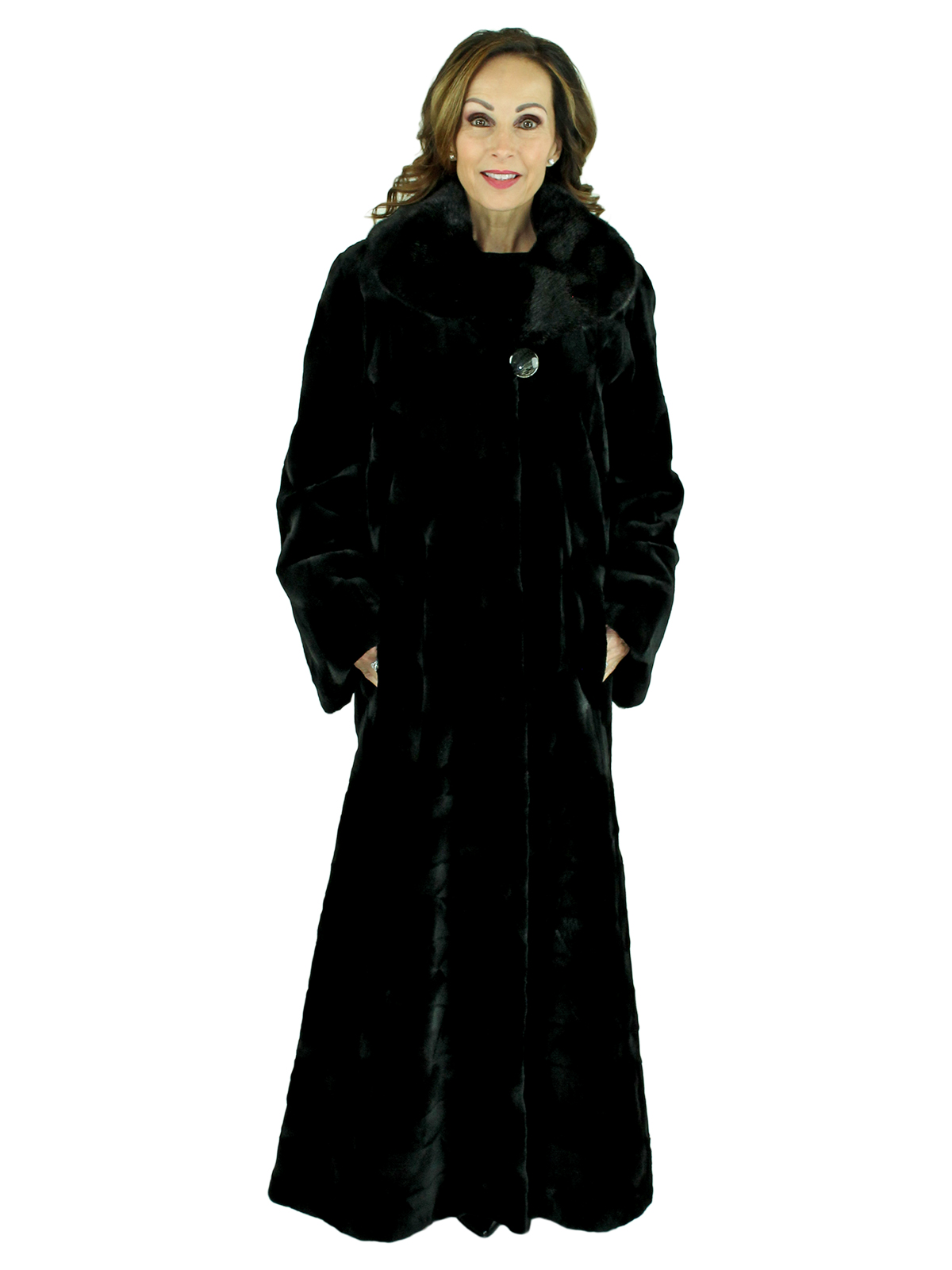 mink collar coat
