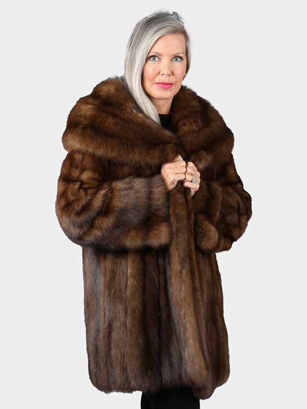 Woman's Natural Sable Fur Stroller